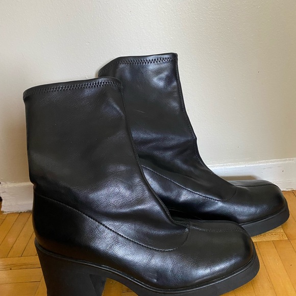 Call It Spring Black Leather High heel Boots - Picture 4 of 7